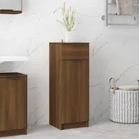 Armadietto Bagno Rovere Marrone 32x34x90cm in Legno Multistrato 817059