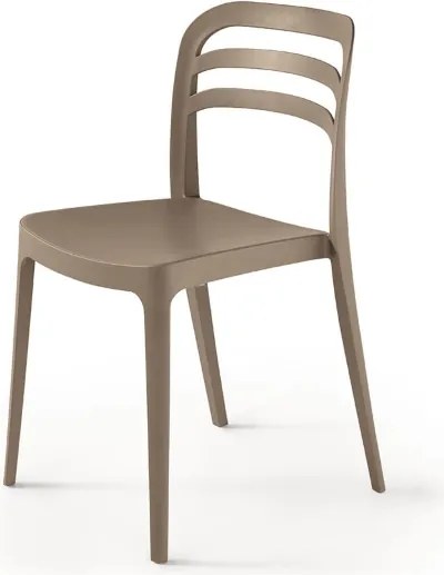 Sedia da giardino in polipropilene impilabile - DJANGO TORTORA 2 pezzi