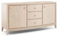 Madia credenza decoro in legno massello 2 porte naturale l.180 p.56 h.90 - Mobili 2G