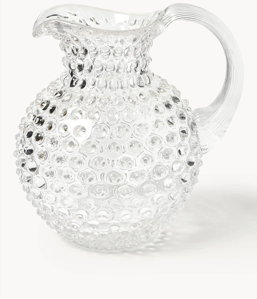 Brocca in vetro soffiato Hobnail 2 L