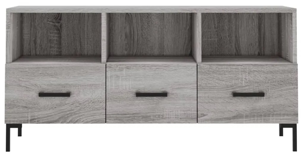 Mobile TV Grigio Sonoma 102x36x50 cm in Legno Multistrato