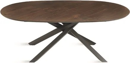 Tavolo ovale fisso con piano in Rovere Termico 210 cm RON