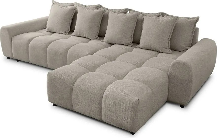 Divano angolare grigio tortora (con penisola a destra/con chaise lounge) Albane – Ropez