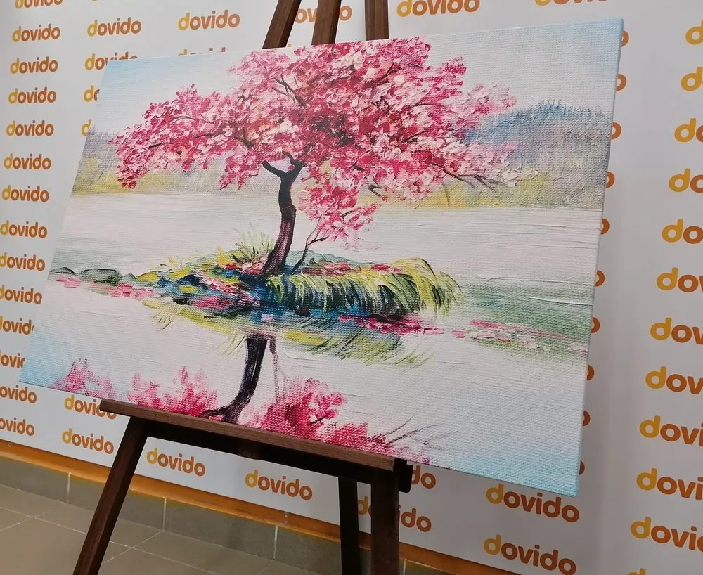 Stampa su tela – Ciliegio orientale in versione rosa