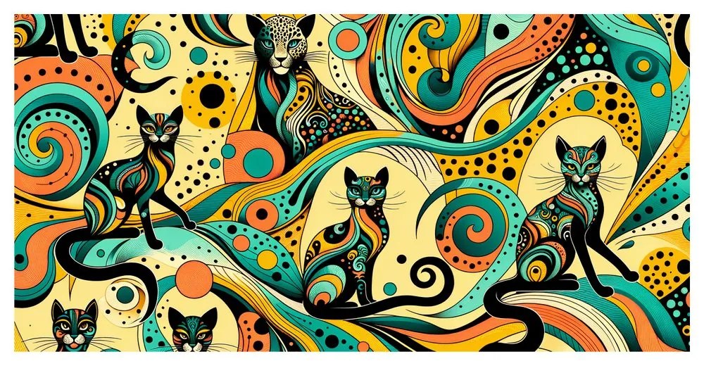 Quadro su tela – Gatti colorati