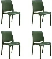 Sedia set 4 pz in resina impilabile made in Italy design per interno esterno SOFIA Verde Salvia