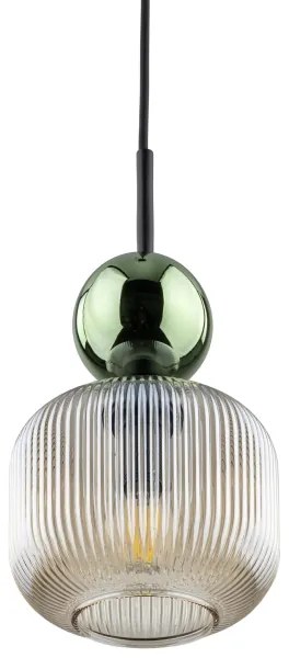Lampada a sospensione con cord SOPHIA 1xE14/10W/230V nero/verde/fumé beige