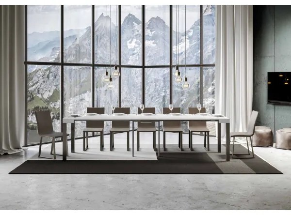 Consolle Allungabile EveryDay 90x40 cm Bianco Frassino Fino a 3 metri da 14 posti