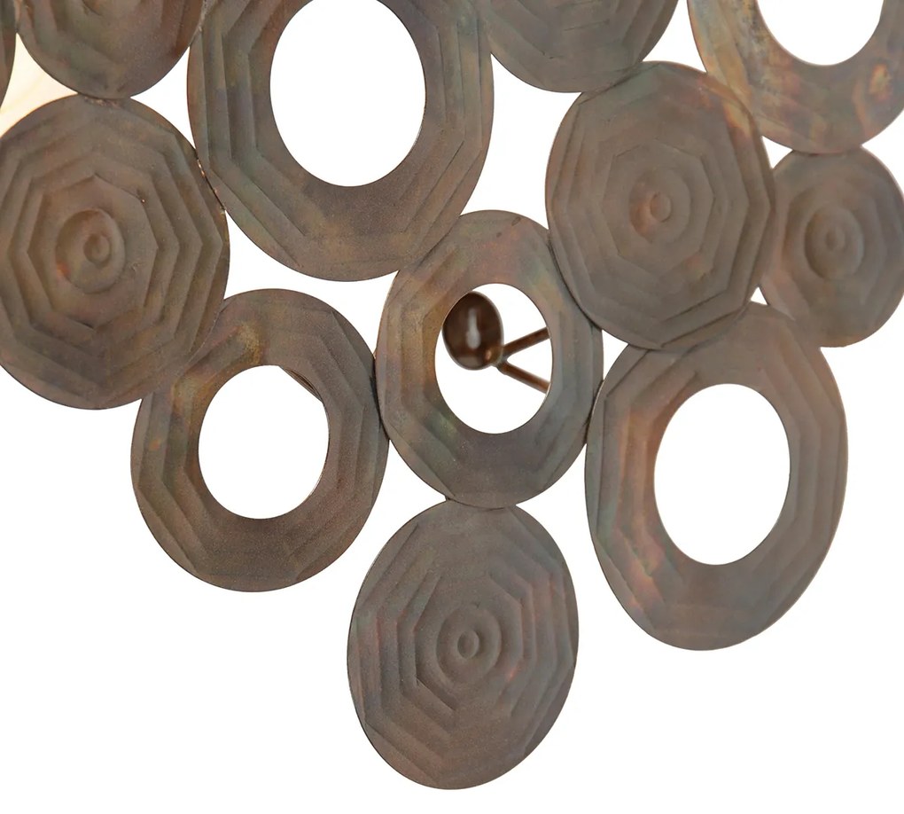 Applique da parete Art Déco in rame 77 cm - Circles
