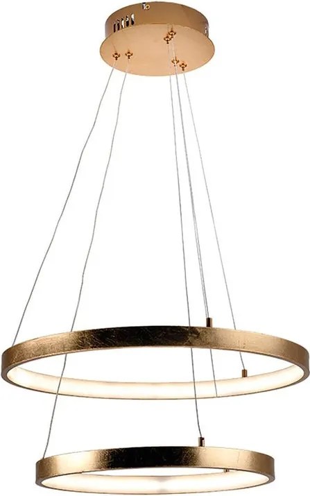 Lampadario LED glamour Joy dorato, luce naturale 2250 lumen, NOVECENTO