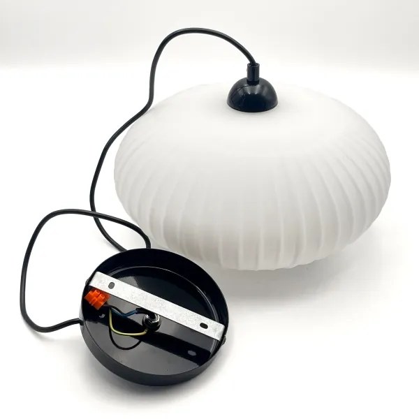 Lampadario a sospensione con filo HARMA 1xE27/15W/230V diametro 30 cm bianco/nero