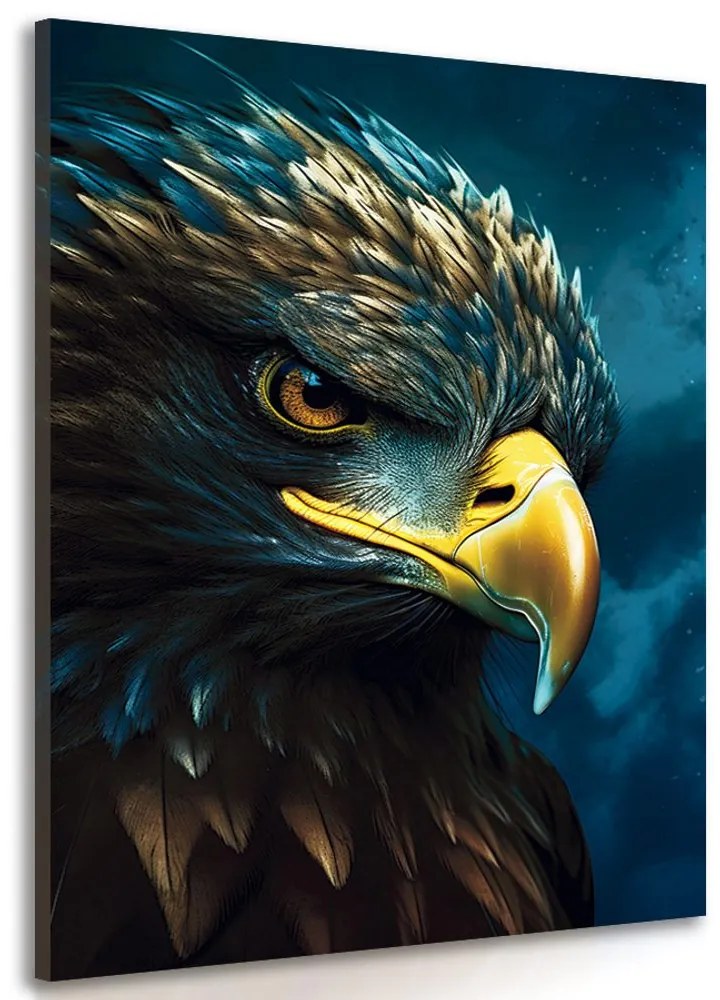 Stampa su tela – Aquila blu-oro