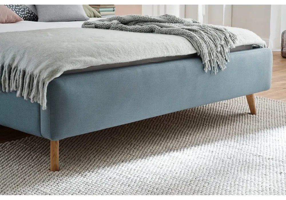 Letto matrimoniale imbottito blu/grigio 180x200 cm Mattis - Meise Möbel