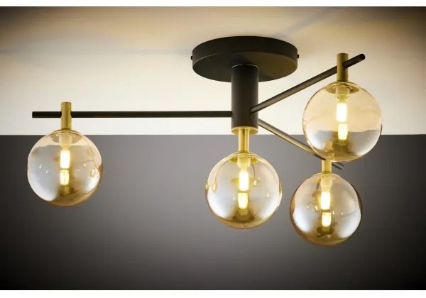 Jupiter 2031 - Lampadario a plafone FIGARO 4xG9/10W/230V nero/oro/beige
