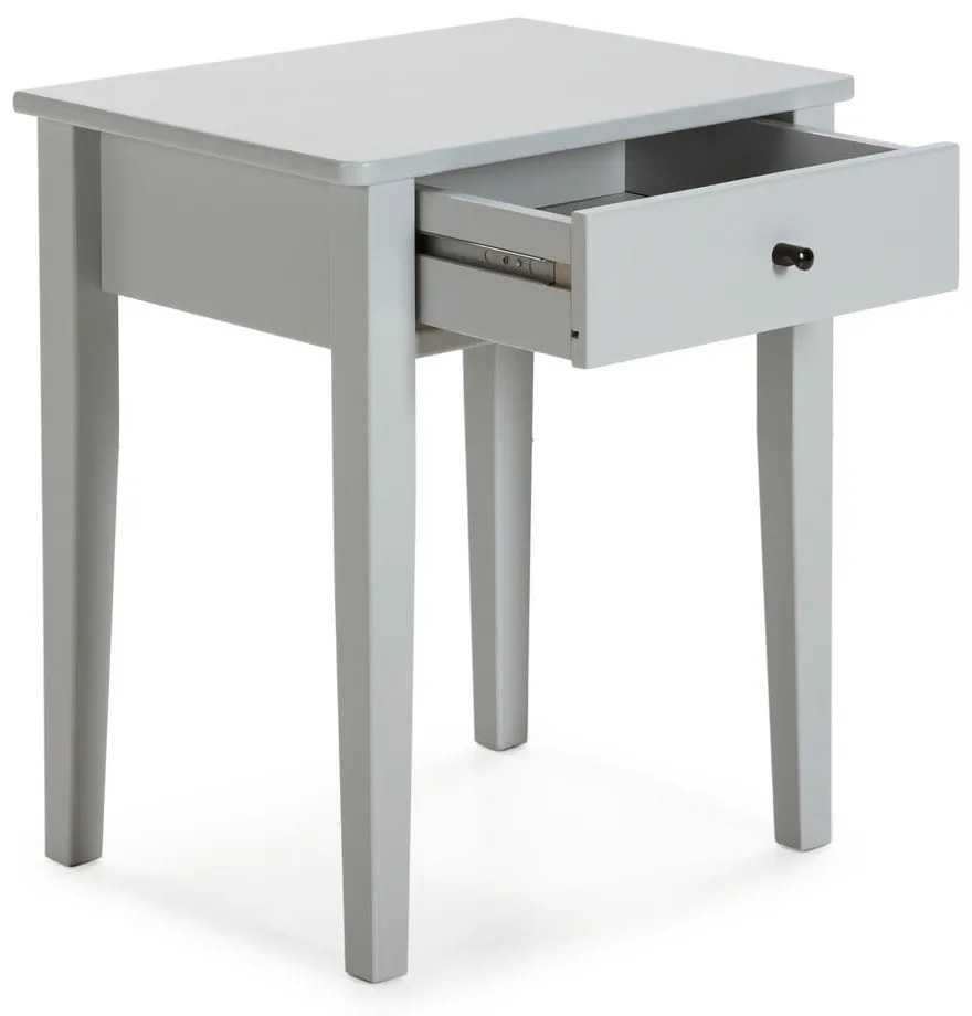 Comodino in legno di pino grigio chiaro Bart - Marckeric