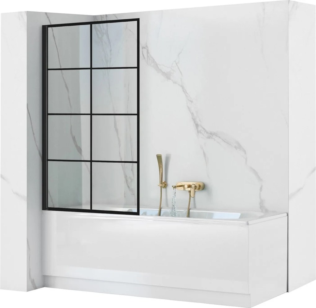 Schermo  vasca Rea Lagos-1 Fix 80 Black