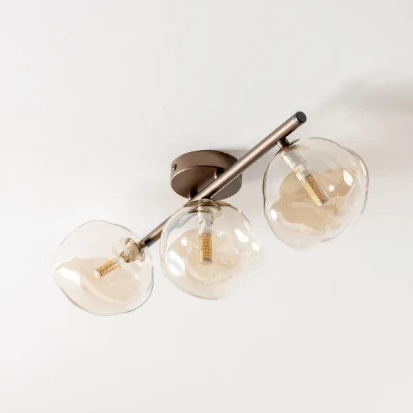 BRILAGI - Plafoniera a montaggio superficiale VULCANO 3xG9/8W/230V bronzo/fumé beige