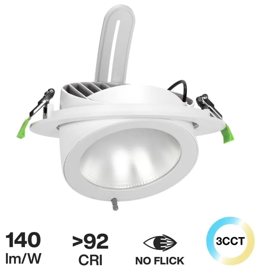 Faro LED da Incasso 42W Orientabile, Foro Ø210mm con driver Philips Colore Bianco Variabile CCT