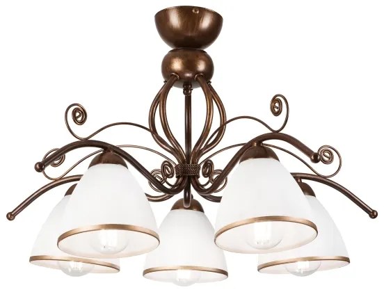 Lampadario a plafone RETRO 5xE27/60W/230V patina di bronzo