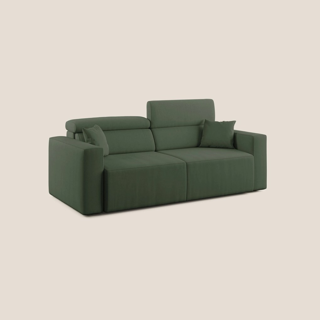 Orwell divano con seduta estraibile in microfibra smacchiabile T11 verde
