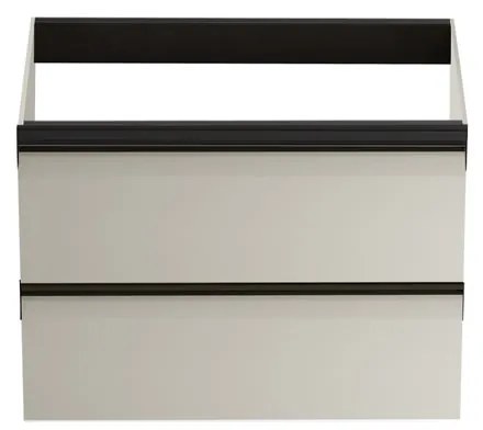 Mobile da bagno sospeso sotto lavabo L 59.5 x H 40 x P 45.5 cm beige laccato opaco, 2 cassetti VISOBATH Fusion