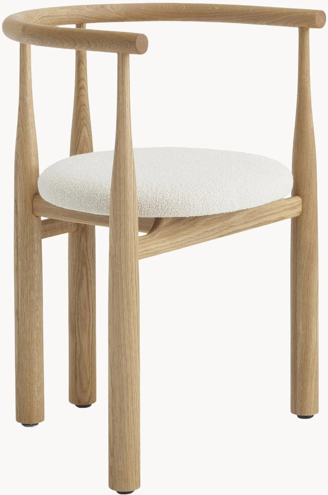 Sedia con braccioli in legno di quercia Bukowski