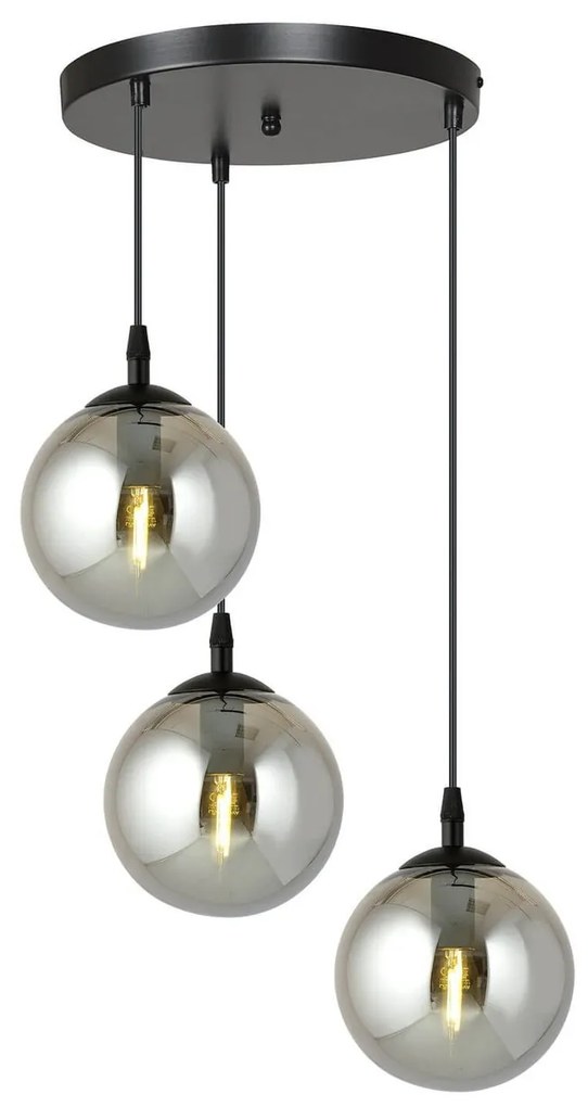 Lampadario a sospensione COSMO 3 BLACK GRAFIT PREMIUM