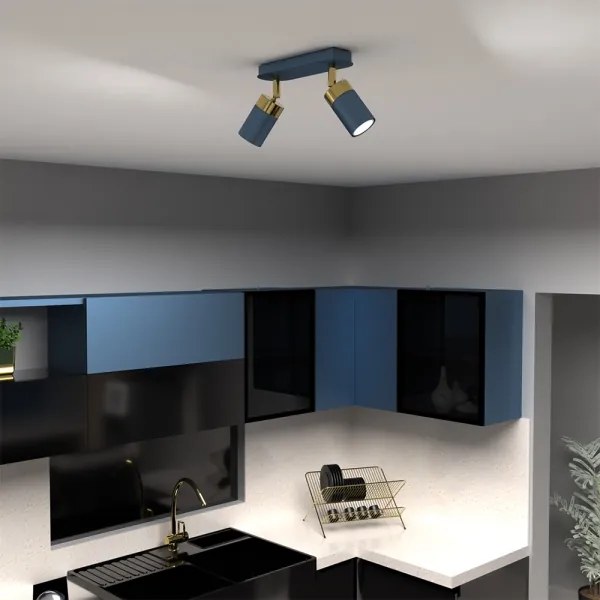 Brilagi - Faretto POKER 2xGU10/25W/230V blu