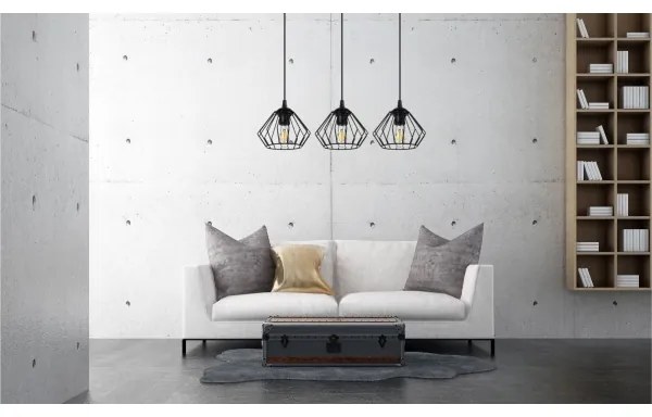 Lampadario a sospensione con filo CEED 3xE27/60W/230V nero