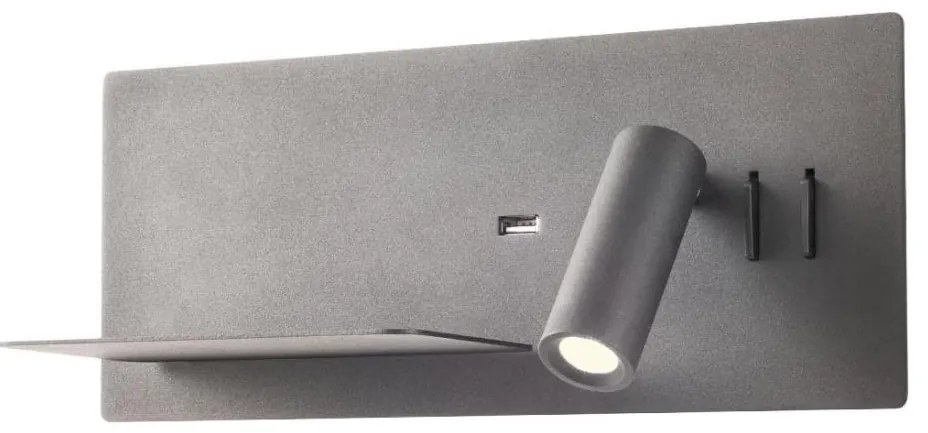 Redo 01-2985 - Luce Spot da parete a LED BROOK LED/8W/230V + LED/3W USB nero