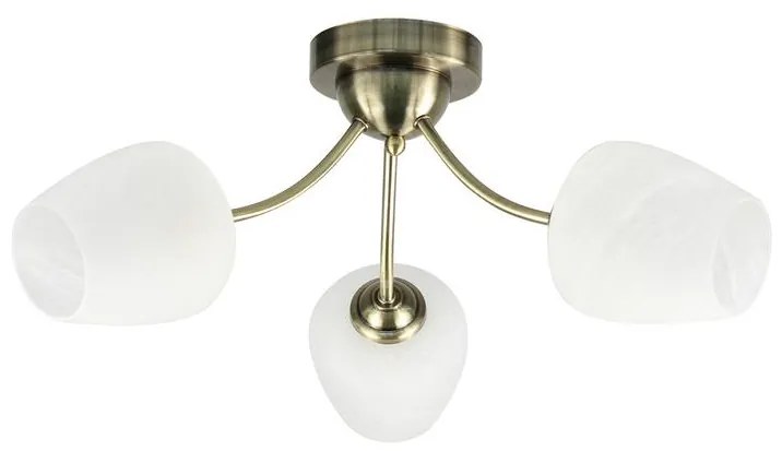 Lampadario a plafone ZINA 3xE27/40W/230V ottone/bianco