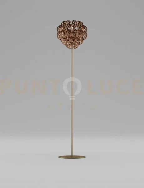 Giogali lampada da terra cristallo rame e bronzo opaco 1 luce attac...