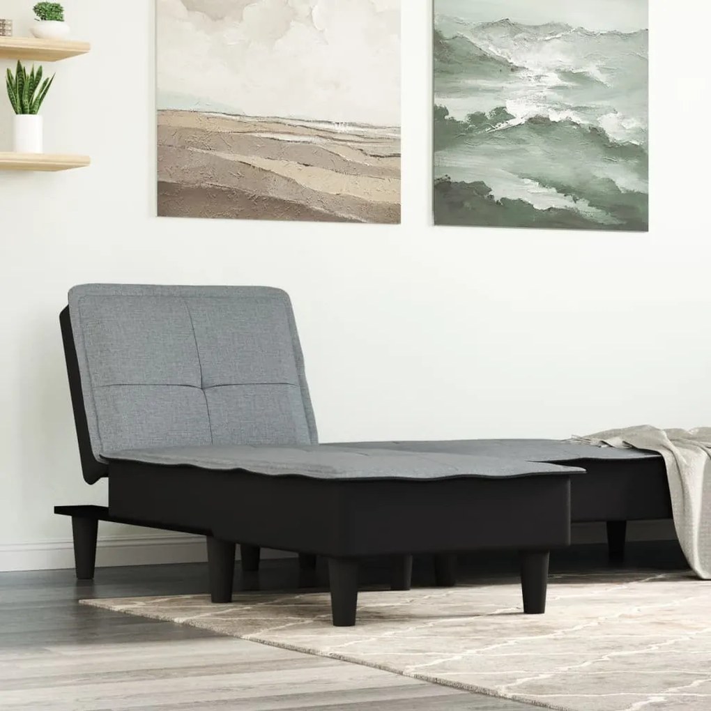 Chaise Longue İn Tessuto Grigio Chiaro /