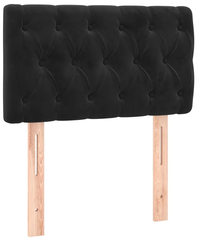 Testiera nera 80x7x78/88 cm in velluto