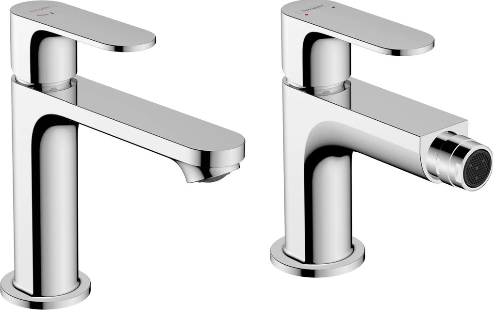 Set rubinetteria lavabo coolstart e bidet con scarico pop up cromo Rebris S Hansgrohe