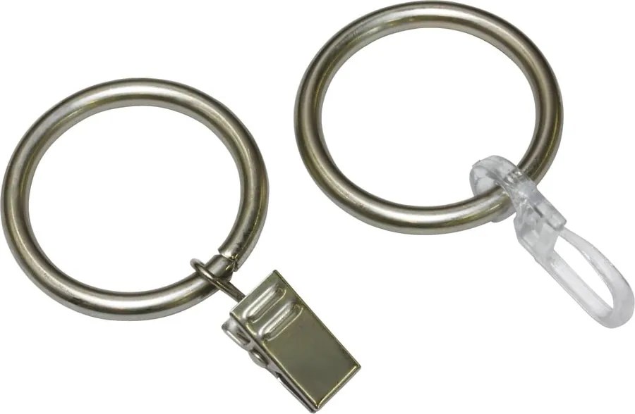 Anelli per tende in metallo/plastica con gancio in set da 10 - SP TREND