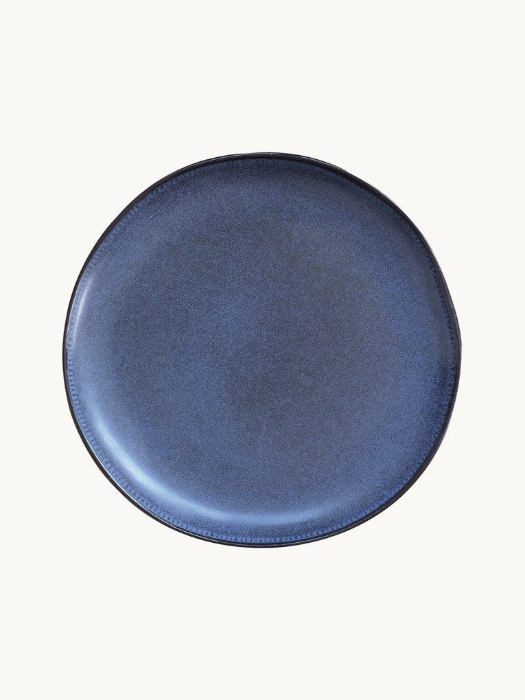Set di 6 piatti piani in gres Blue Maison