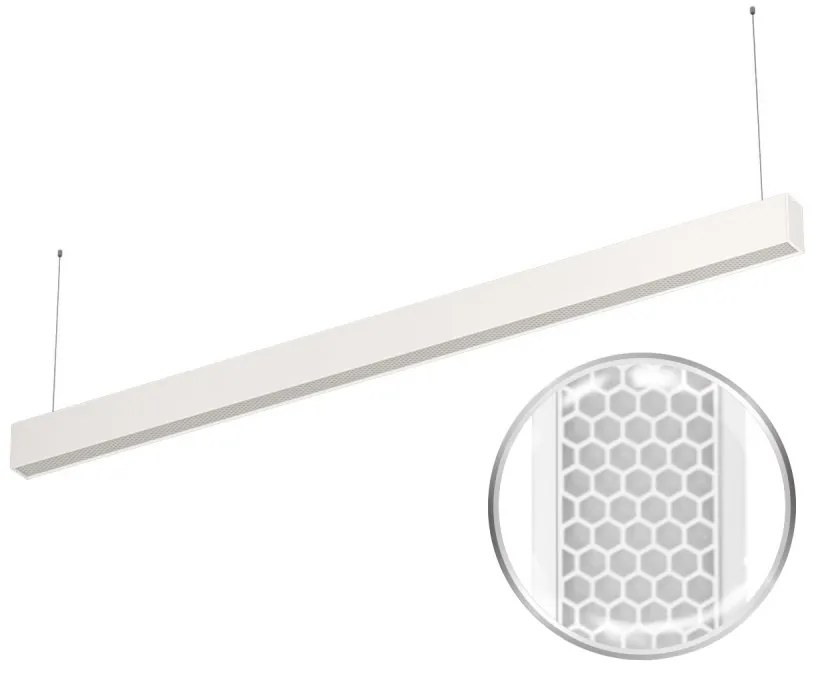 Lampada Lineare LED Sospesa 40W 120cm con driver Philips Bianca o nera Colore Bianco Variabile CCT, Colore del corpo Bianco