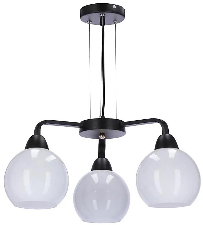 Lampadario a sospensione con filo CALDERA 3xE27/60W/230V nero