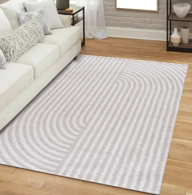 Tappeto di design in crema ATHOS Larghezza: 80 cm | Lunghezza: 150 cm