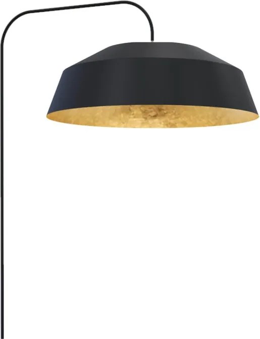 Lampada da terra Tokyo paralume nero, foglia oro, H 165 cm ø35 cm E27 MAX42W LUMICOM