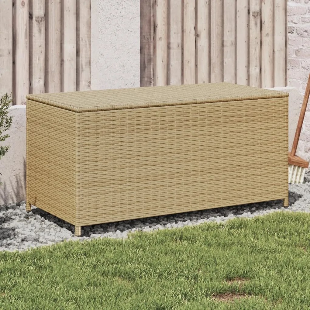 Contenitore da giardino beige misto 190l in polyrattan