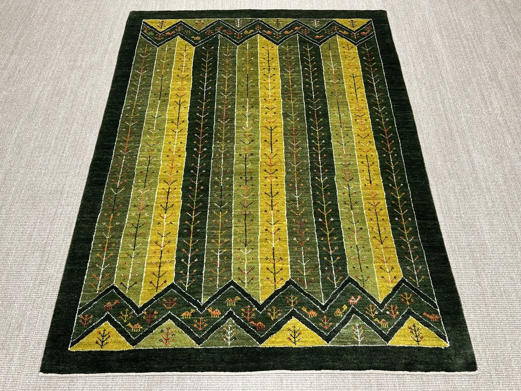 Gashguli Tappeto persiano 150x200 Verde (Iran) Annodato A Mano
