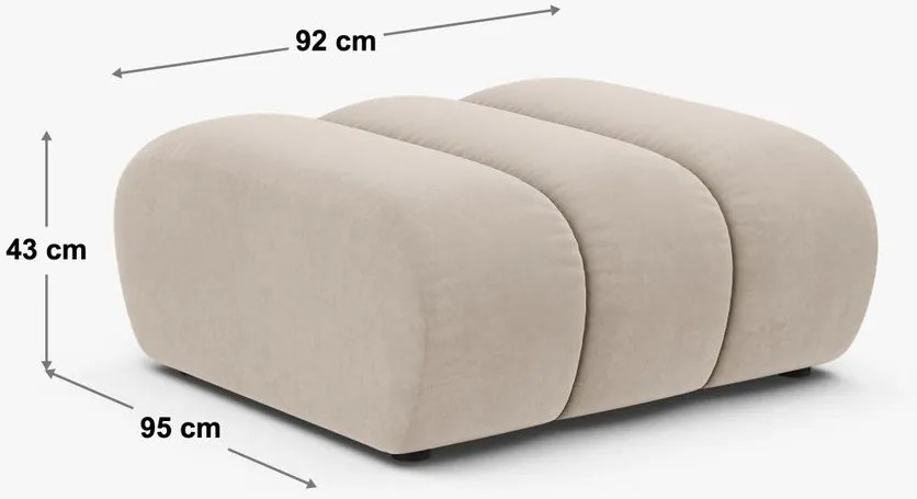 Poggiapiedi beige con rivestimento in ciniglia Lupine – Micadoni