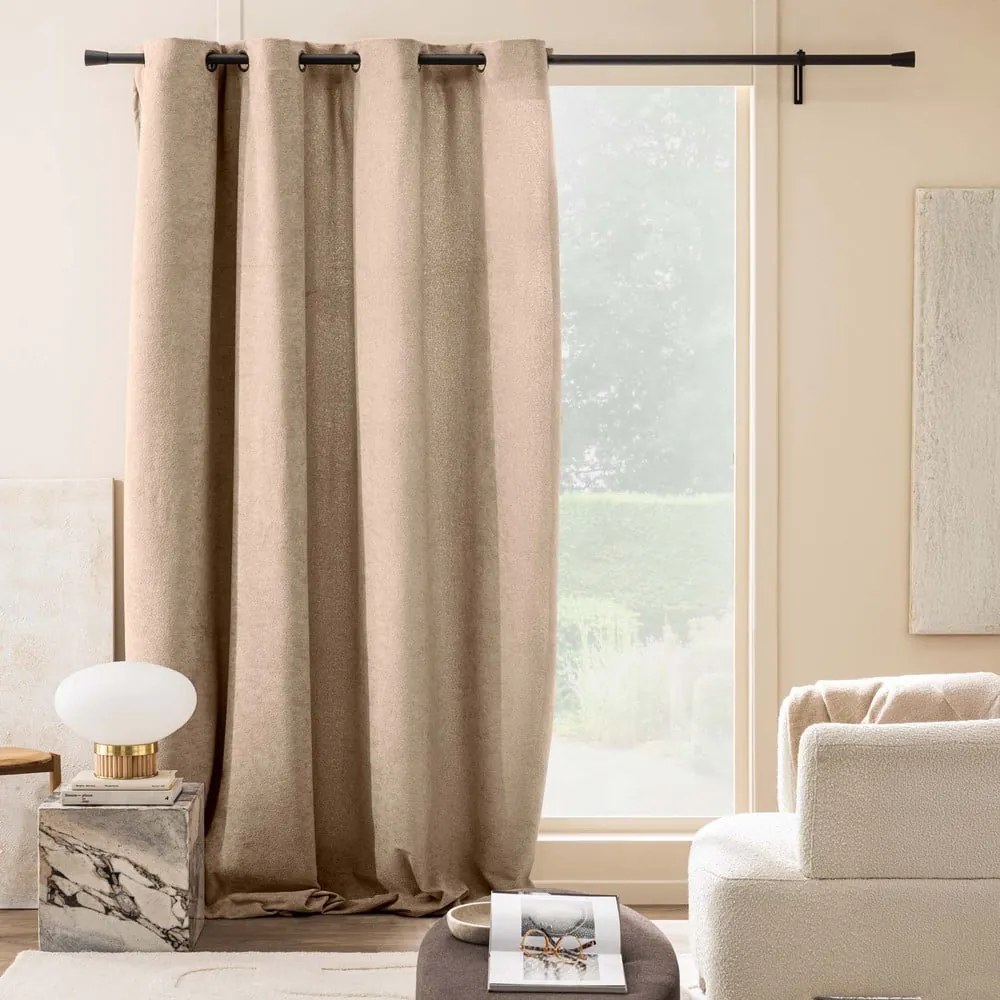Tenda marrone chiaro in bouclé 140x260 cm Winona – douceur d'intérieur