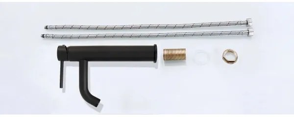 REA-B4103 - Miscelatore per lavabo LUNGO 28 cm nero