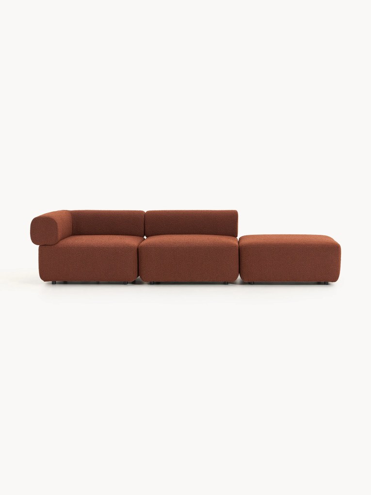 Chaise longue componibile in bouclé Anton