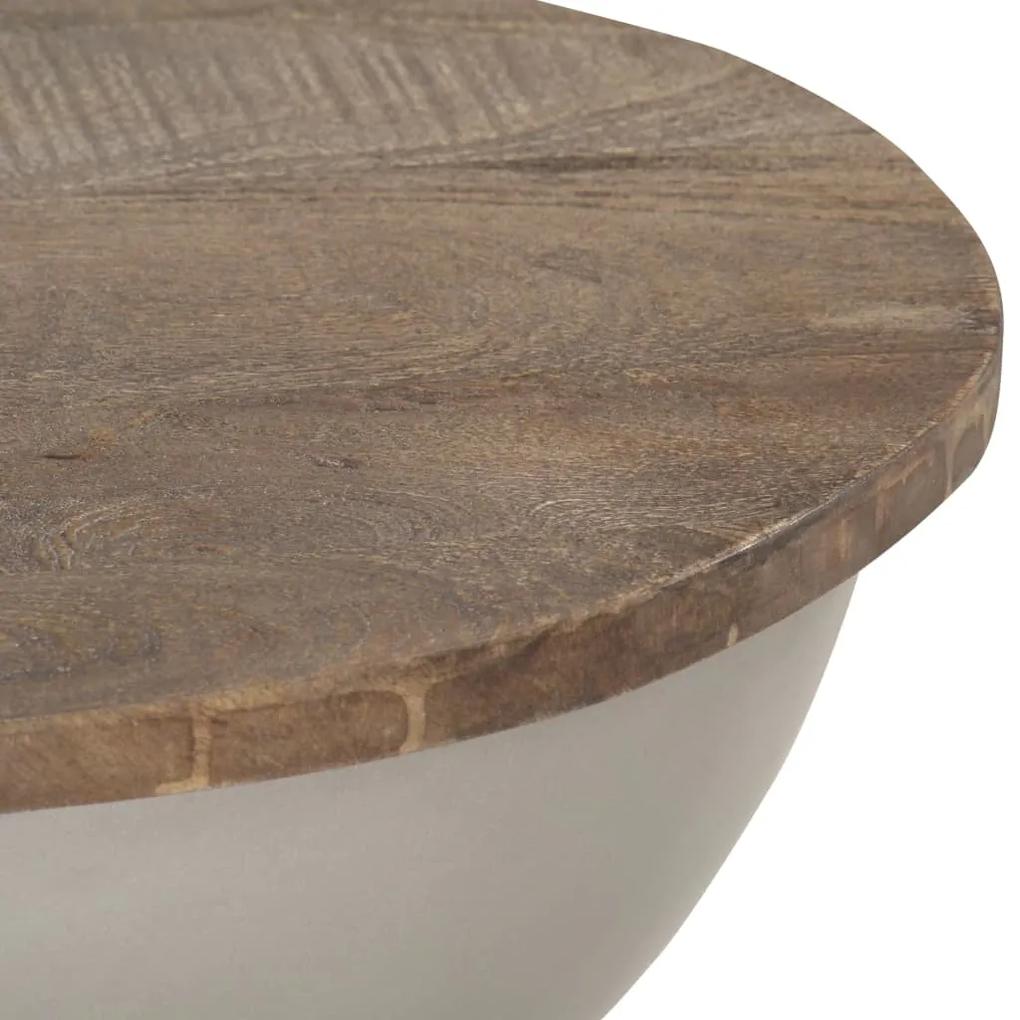 Tavolino da caffè semisferico Ø60 cm in legno massello di mango
