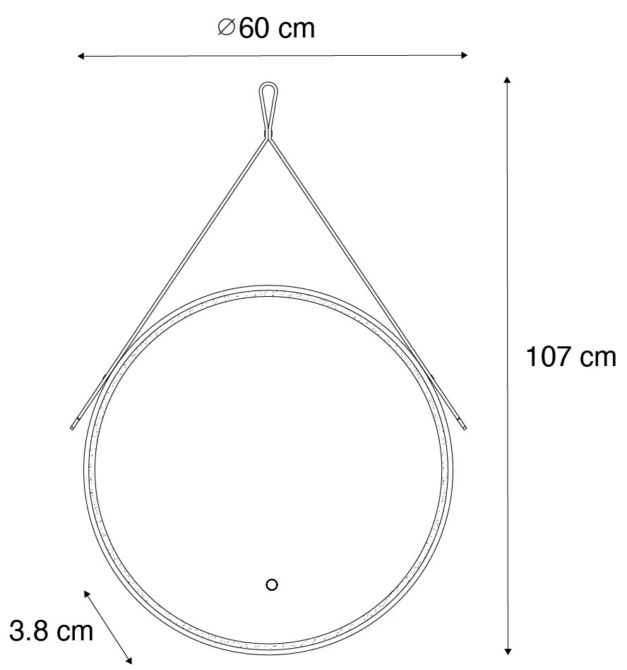 Specchio da bagno moderno nero con LED e dimmer touch - Pien