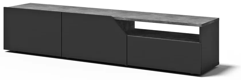 Tavolo TV nero in cemento 180x38 cm Verone - TemaHome